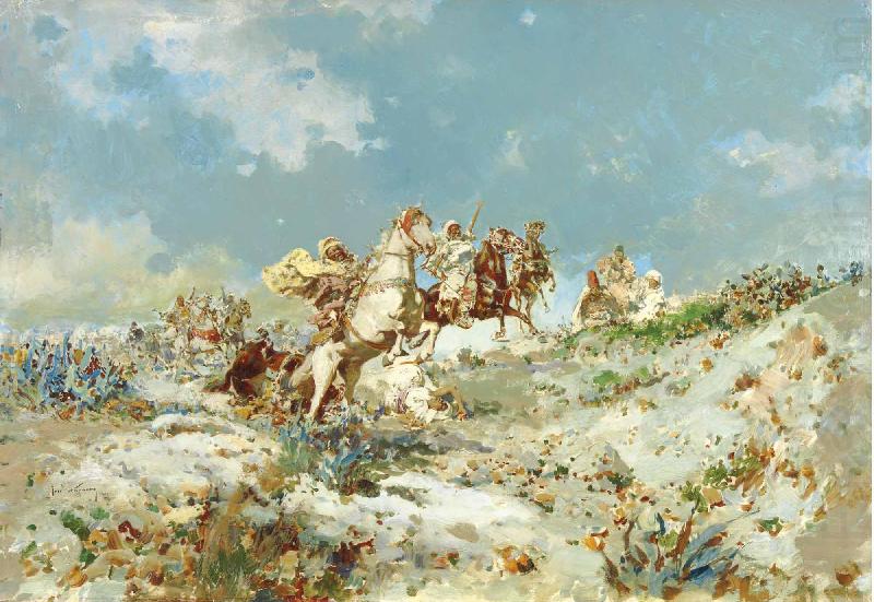 Arabs on horseback, Jose Aparicio Inglada